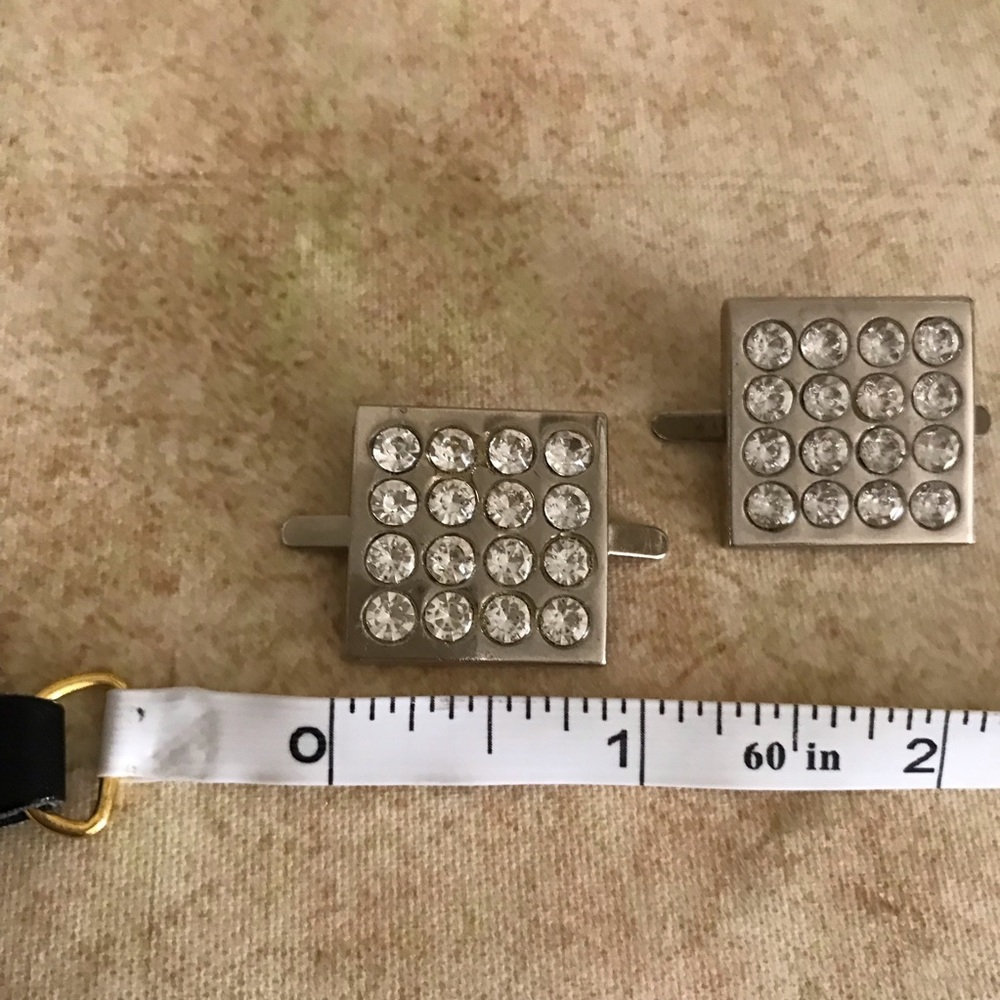 Vintage Metal & Crystal Shoe Clips - Picture 5 of 5